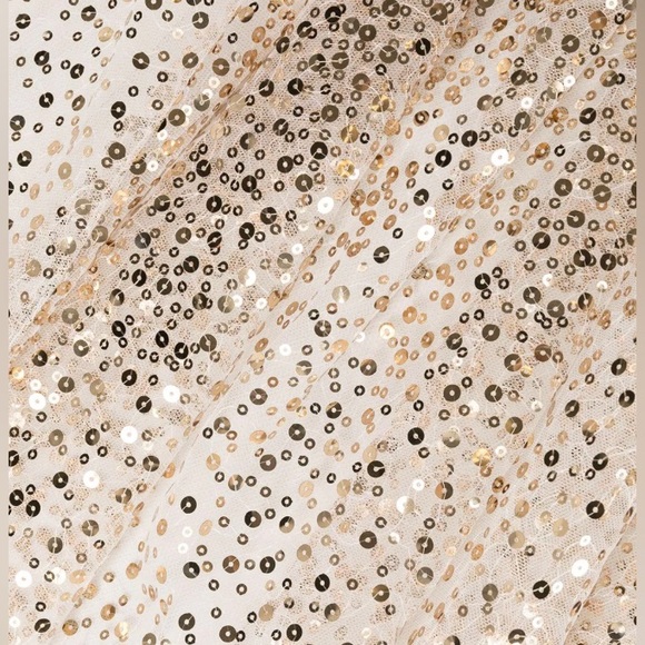 Gorgeous Sparkly Marchesa Notte Gold Sequin V Neck Midi Dress Size 4 NWT Luxury - Picture 6 of 9